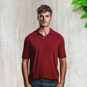 DOCKERS -- Polo Shirt, Large Man, Short Sleeved, Pullover, Rust Colored